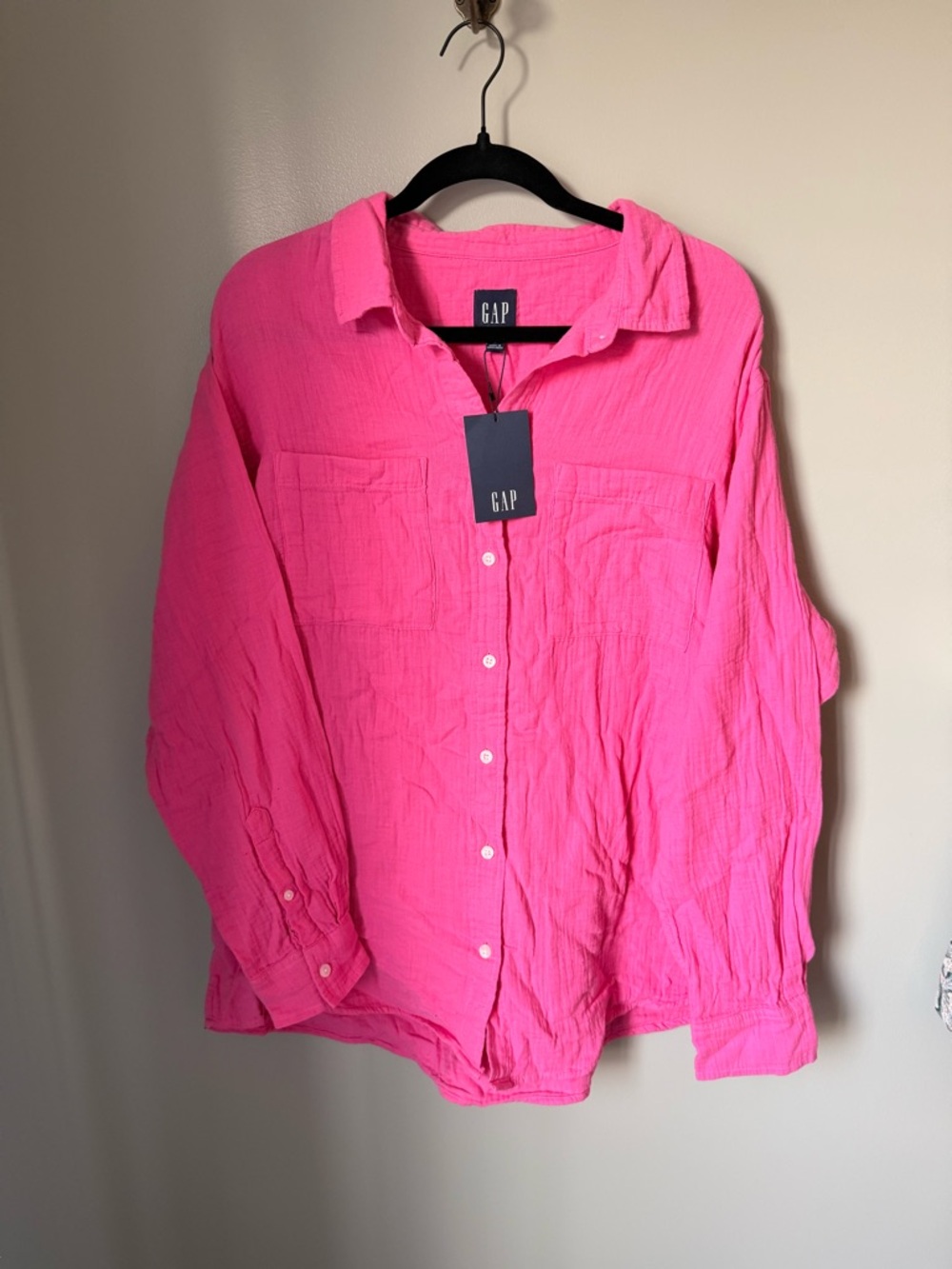 GAP Linen Pink Button-Up Shirt